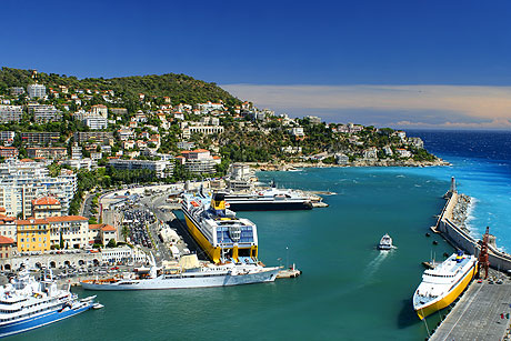 Lighthouse and harbor in Nice photo