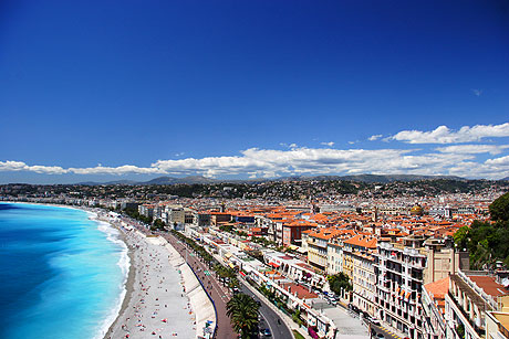 Nice beach and town photo