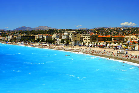 View of beaches in Nice France photo