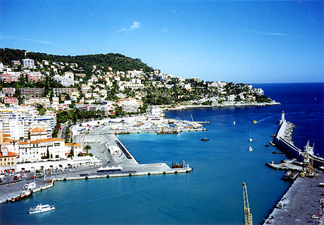 View of the harbor in Nice France photo