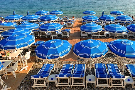 View of the Promenade des Anglais beach in Nice photo